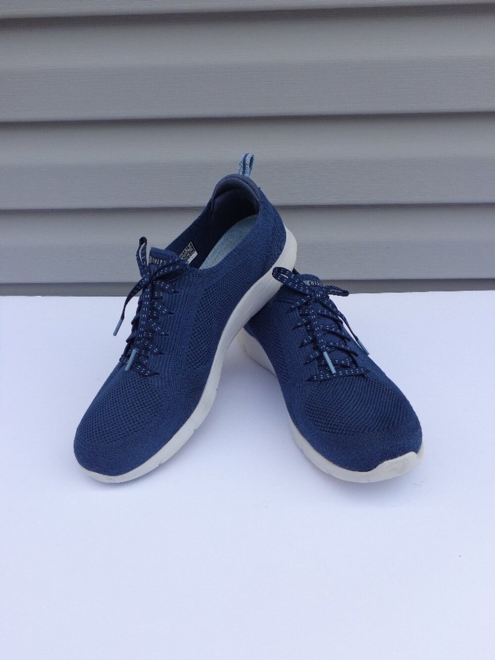 Skechers Arch Fit Refine Freesia Navy Stretch Slip on Sneakers Women's Size 11
